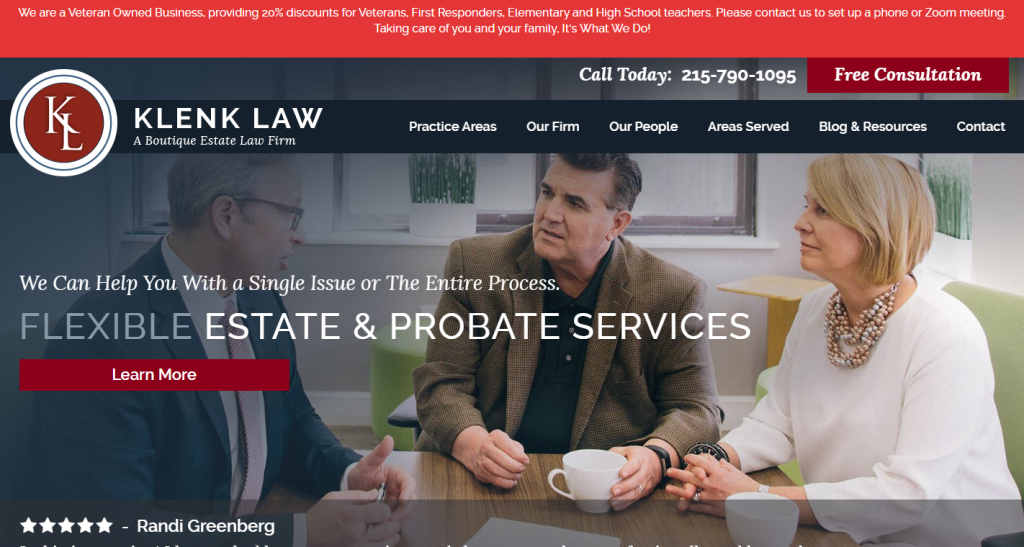 Klenk Law Best Estate Planning Website